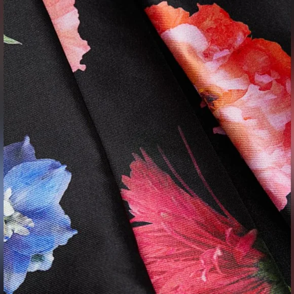 Carolina Herrera Floral Silk-Blend Mikado A-Line Cocktail Dress Size 10 - Picture 9 of 13